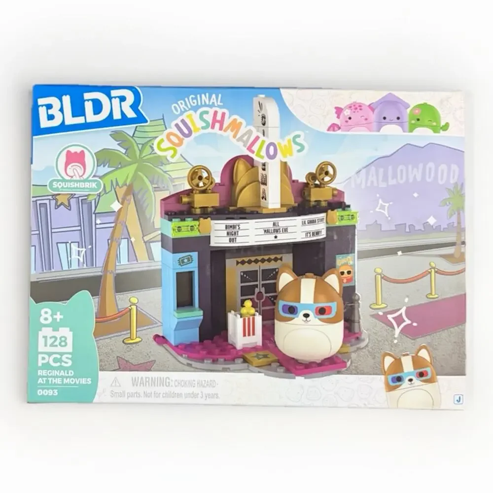 BLDR Squishmallows Movie Theater Set Reginald 128pcs Building Block Toy 8+ NEW